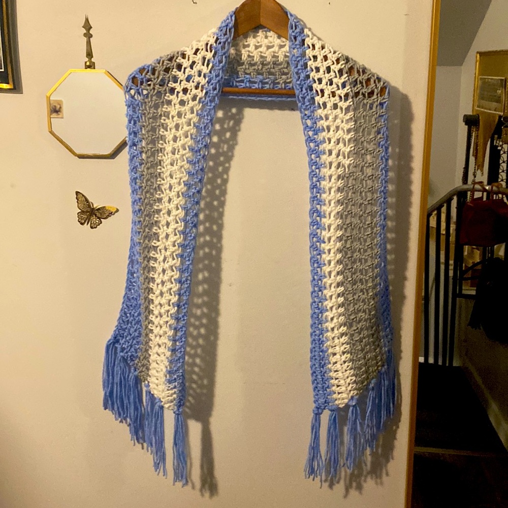 NWOT Knit Striped Scarf with Fringe